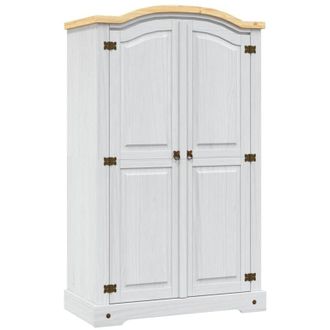 vidaXL Vidaxl - Armadio in Legno di Pino Messicano Corona 2 Ante Bianco