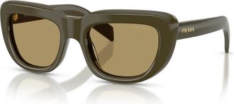 Prada Laurel Zonnebril - Dames - Zonnebrillen - Groen - 53 MM - Accessoires