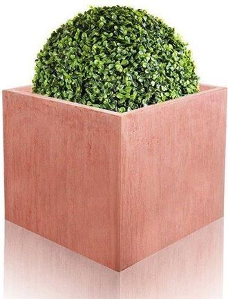 PRIMROSE 50cm Terracotta Fibre Textured XL Cube Planter