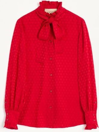 Valentino Camicia In Crepe De Chine Stampa La Cour De Coeur Donna PARIS 36
