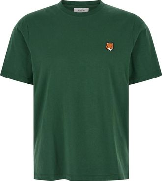 Maison Kitsun&eacute; Green Logo Crew Neck T-Shirt