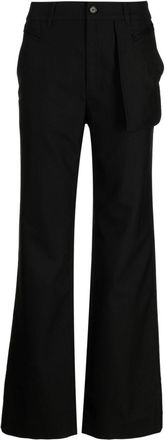 Feng Chen Wang mid-rise button-fastening flared trousers - women - Polyester/Viscose/Wool - S - Black
