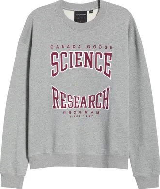 Canada Goose Wander Science & Research Graphic Organic Cotton Sweatshirt in Stone Heather-Pierre Chine at Nordstrom, Size X-Large