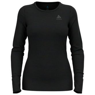 Odlo Baselayer Top Crew Neck L/S Merino 200 Merinounterwäsche für Damen | schwarz