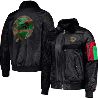 Starter Mens Starter x Ty Mopkins Black New York Yankees Black History Month Satin Full-Zip Jacket at Nordstrom, Size X-Large