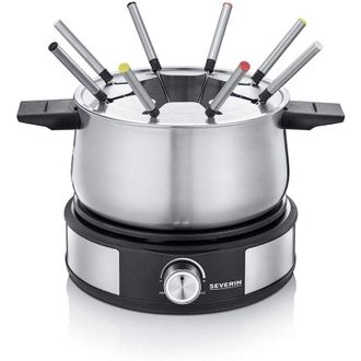Severin 2471 Fonduta 1500 w regolatore di temperatura acciaio inox, Nero - Severin
