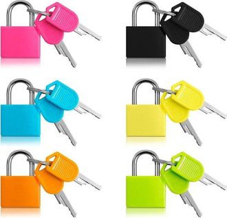 No Brand Un Juego De 6 Candados Para Equipaje Con Llaves, Disponibles En 6 Colores, Perfectos Para Maletas, Equipaje De Mano Y Agendas