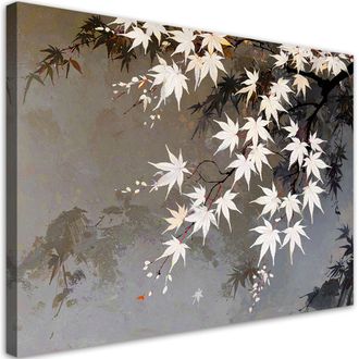 Feeby Impresi&oacute;n De Imagen Hojas De Arce Plantas Blanco-beige 100x70