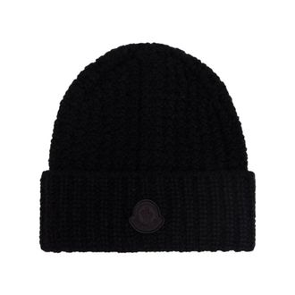 Moncler Alpaca Wolmix Muts - Dames - Accessoires - Zwart - Maat: ONE Size Wol