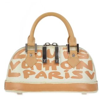 Louis Vuitton Alma Limited Edition Graffiti Leather Beige Leather Handbag (Pre-Owned)