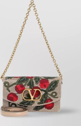 Valentino Garavani embellished floral chain clutch bag