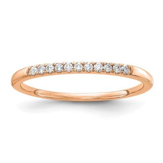 Diamond2Deal 14k Gold Lab Grown Diamond Wedding Band Ring 1/10Ct Clarity- VS Color- G-H