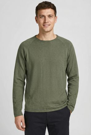 Jack & Jones Plus Size Rundhalspullover JJBREEZE KNIT CREW NECK PLS, Herren, Gr. 4XL, dusty olive, Strick, Obermaterial: 100% Baumwolle, JACK & JONES PLUSSIZE, unifarben, re