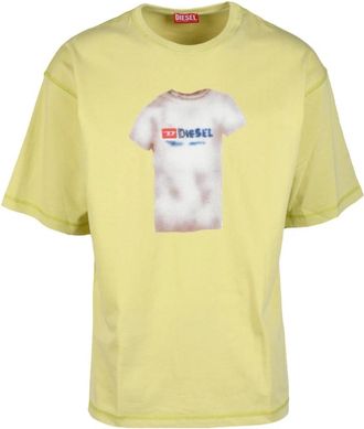 Diesel Tshirt - Heren - T-shirts - Groen - L - Katoen - Tops