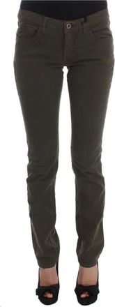 Costume National Groene Slim Fit Jeans met Stretch - Dames - Slim Fit Jeans - Groen - W26 - Katoen - Jeans