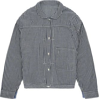 Fortela Peter Vichy Cotton Jacket in Blue at Nordstrom, Size X-Large