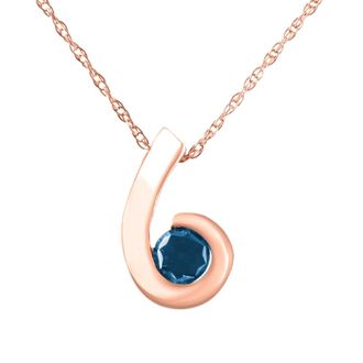 Pompeii3 14K Rose Gold 1/4ct Blue Diamond Solitaire Pendant