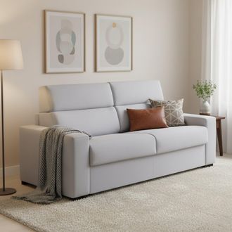 Dmora Sof&aacute; Cama 3 Plazas Marcon, Desenfundable, Contenedor Made In Italy, Lavable, 220x95 Cm Gris