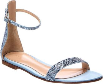 Gianvito Rossi Rhinestone Satin Sandal