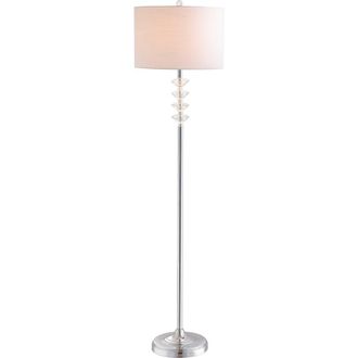 Jonathan Y Designs Mia Crystal/Metal LED Floor Lamp in Clear/Chrome at Nordstrom