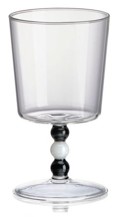 IVV collar juego de 2 copas bajas de vidrio de borosilicato transparente/tallo bicolor blanco gris