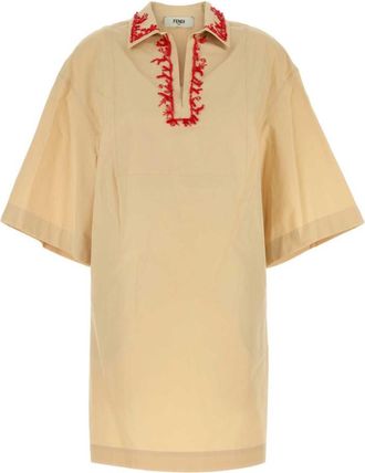 Fendi Beige Polo Style Mini Dress