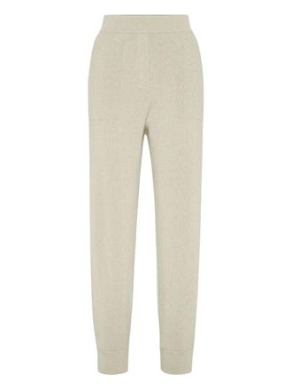 Brunello Cucinelli ribbed-knitted joggers - Neutrals
