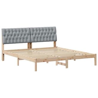 vidaXL Estructura De Cama Con Cabecera Tapizada Marr&oacute;n 180 X 200 Cm Vidaxl