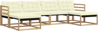 vidaXL Conjunto De Sof&aacute;s De Exterior 6 Uds. Blanco Y Crema Vidaxl
