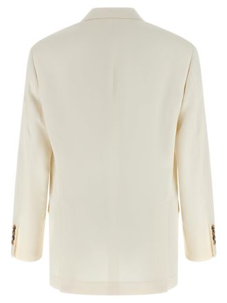 Brunello Cucinelli Mens White Silk Blazer Clothing