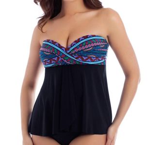 Miraclesuit Bandeau Tankini Top In Purple