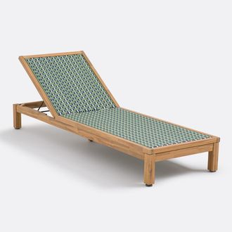 La Redoute Interieurs Ligbed in acacia en geweven hars, Briana