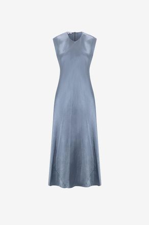 Vince &Auml;rmelloses Midikleid aus Satin