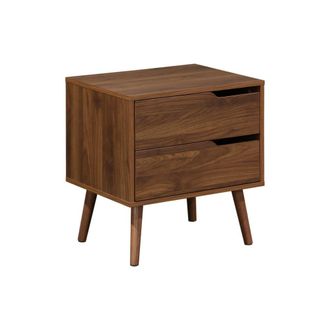 Sweeek Mesilla de noche de madera te&ntilde;ida de nogal