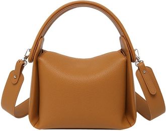 Generic Genuine Leather Purse and Handbags for Women Vegan Leather Satchel Crossbody Bag Casual Shoulder Bag Fashion Tote (Yellow)