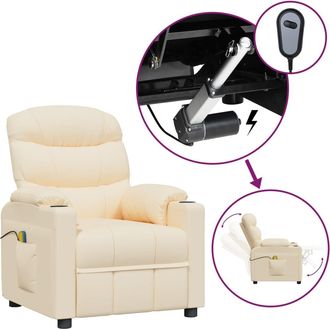 vidaXL Vidaxl - Sill&oacute;n De Masaje El&eacute;ctrico Tela Color Crema