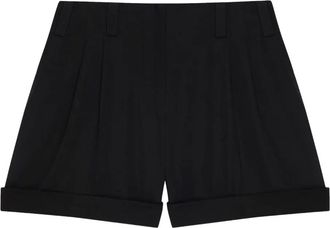 Givenchy pleated cuffed shorts - women - Wool - 36 - Black