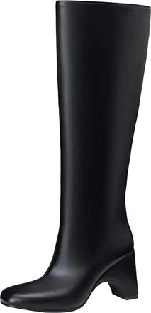Generic Womens Fashion Knee High Boots Square Toe Super High Strange Heel Slip On Design For Dating And Party Events