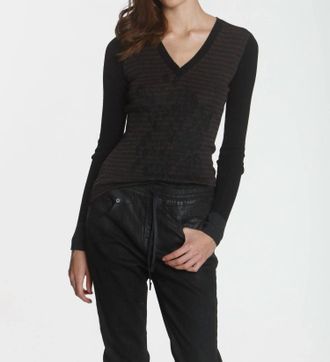 Label+Thread Womens Leopard Rib Vee In Brown Leo