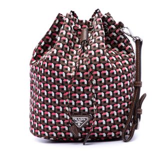 Prada Pre-owned Prada Tessuto Geometric Print Drawstring Pouch Ladies CP5BF17DK6YZ5WP0