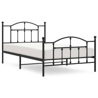 Berkfield Home Metal Bed Frame with Headboard & Footboard Black 100x200 cm