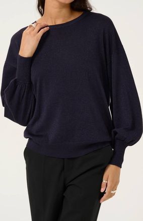 Kaffe Karegina Metallic Knit Pullover Sweater In Dawn Purple