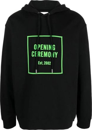Opening Ceremony Zwarte capuchontrui casual trui - Heren - Hoodies - Zwart - S - Katoen - Hoodies & sweatvesten