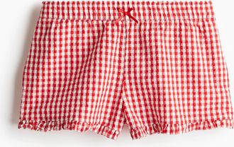 H&M Schlupfshorts aus Seersucker - Rot/Vichykaro