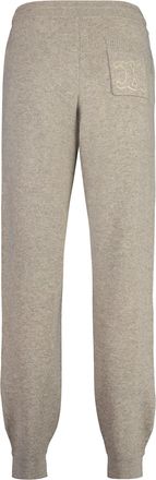 Celine Womens Triomphe Wool-Cashmere Jogging Trousers Beige Track Pants