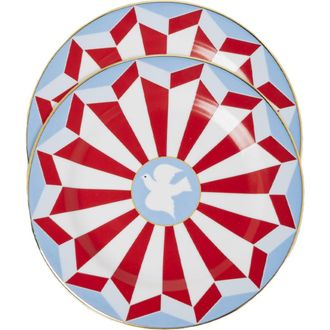 La DoubleJ Dessert Plates Set Of 2 Roman Dove Vino Red at Nordstrom