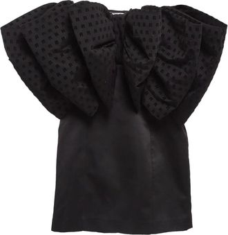 Rotate Pre-owned jurk met strikdetail - Zwart