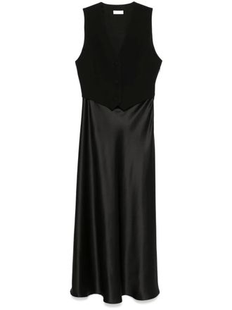 Liu Jo waistcoat-detail maxi dress - women - Polyester - 38 - Black