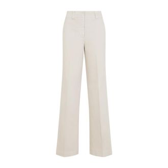 PESERICO Beige Straight Flat Front Pants