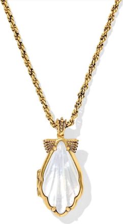 Kendra Scott Womens Alexa Locket Short Pendant Necklace In Vintage Gold